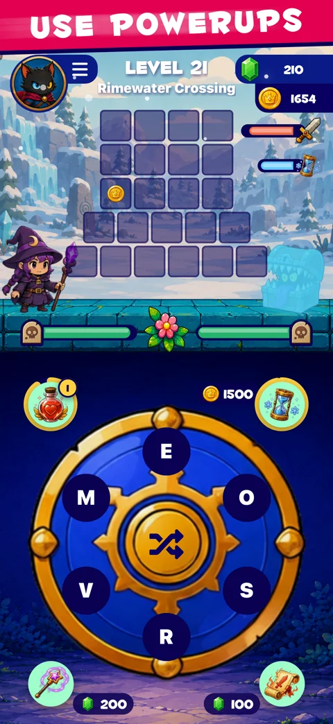 Word Scrapes campaign power-ups.